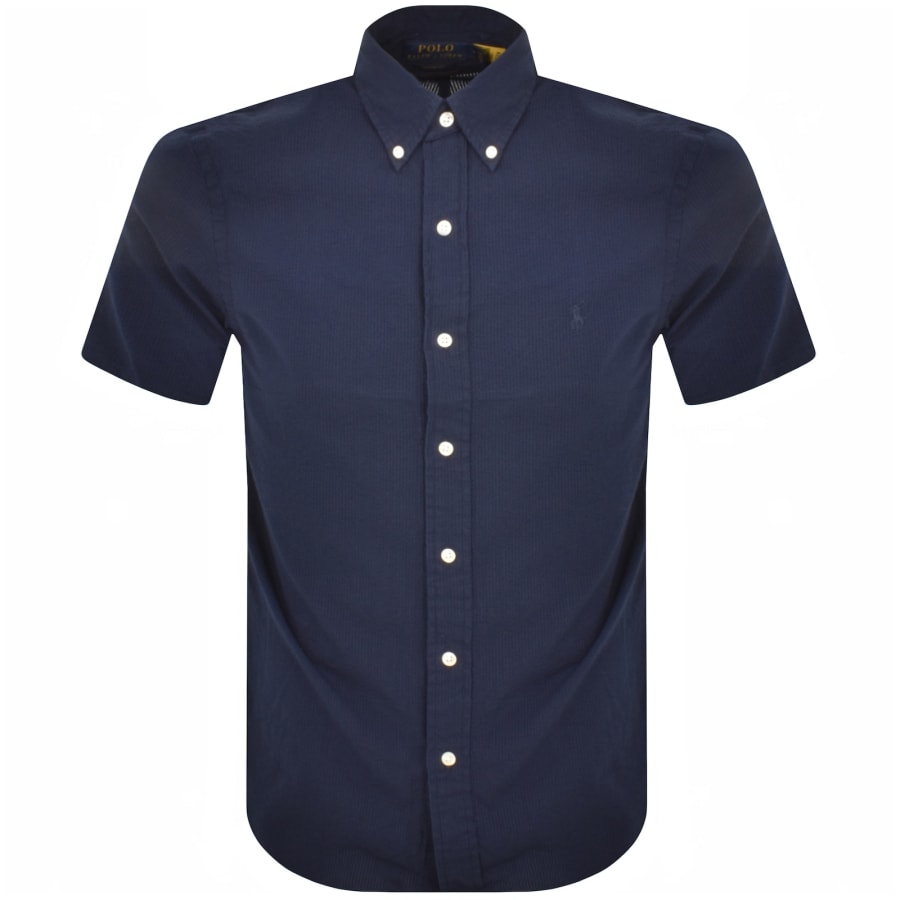 Ralph Lauren Seersucker Short Sleeve Shirt Navy Mainline Menswear Denmark